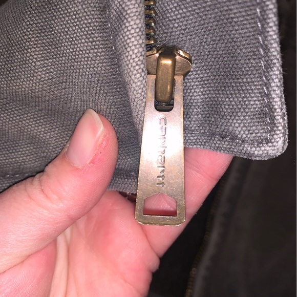 Carhartt V33 GVL Gray Fleece Sherpa Lined Canvas Rugged Work Wear Zip Up Vest XL - Picture 14 of 15